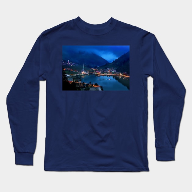 Blue hour in Uzungol Long Sleeve T-Shirt by Cretense72